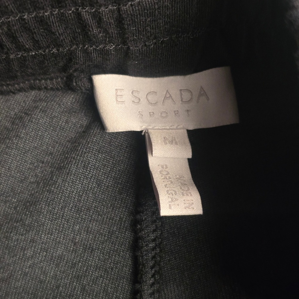 Escada Sport Emera‎ Black Velvet Wide Leg Lounge Pants Modal Cotton Size M - Picture 3 of 13